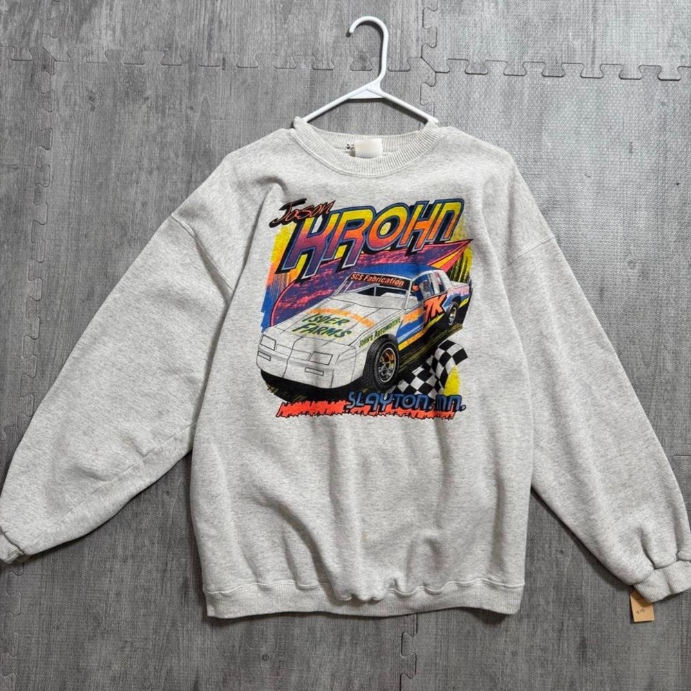 Vintage Santee Gold Jason Krohn Nascar Racing Sweatshirt Mens XL‎